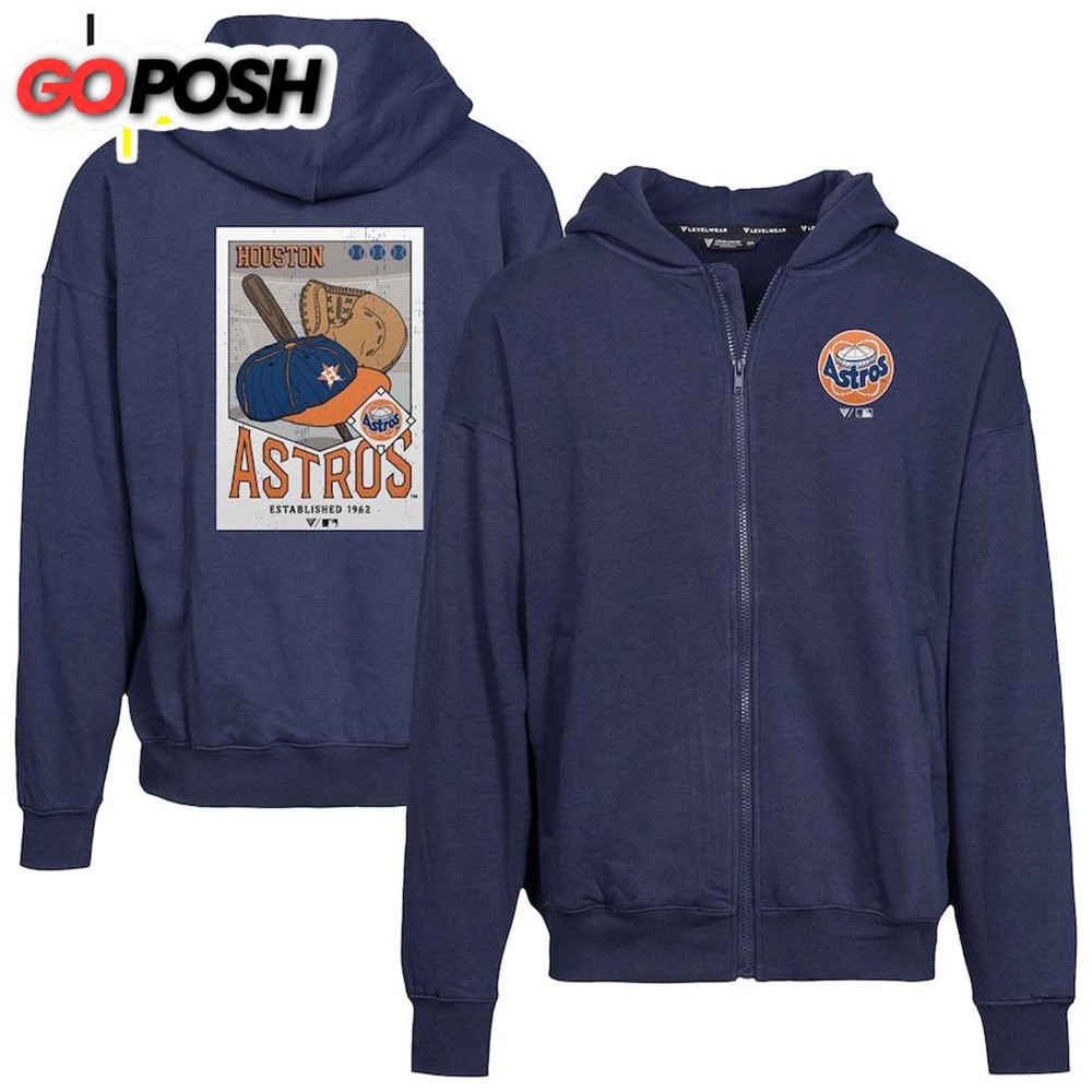 Houston Astros Levelwear Uphill Cooperstown Collection Core Logo Full-Zip Hoodie