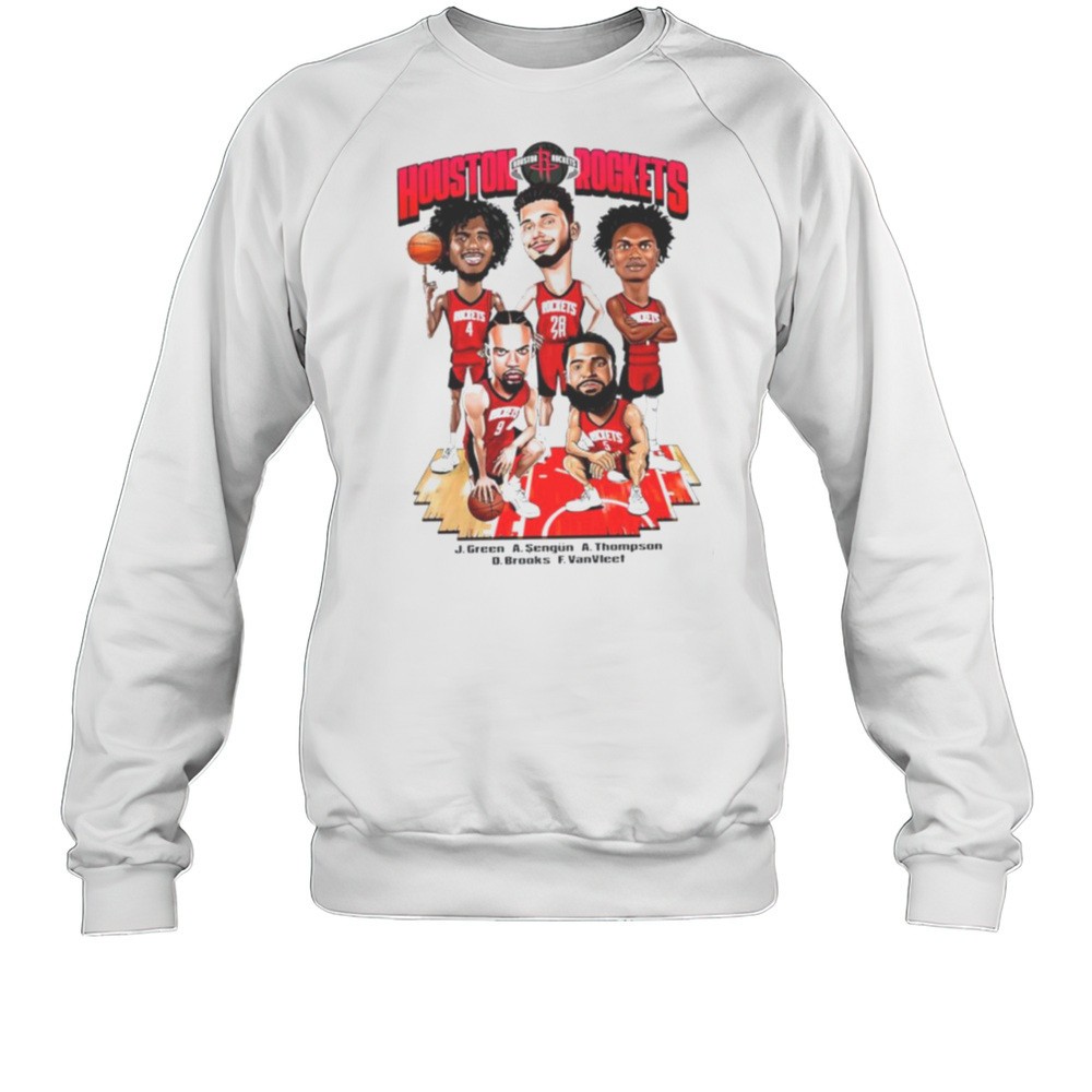 Houston Rockets J. Green A.Sengun A. Thompson D. Brooks F. VanVleet Funny Cartoons Shirt