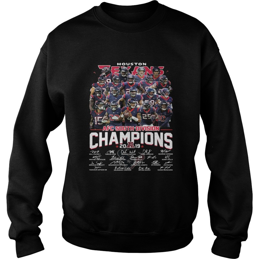 Houston Texans AFC 2019 South Divison Champions Signatures shirt