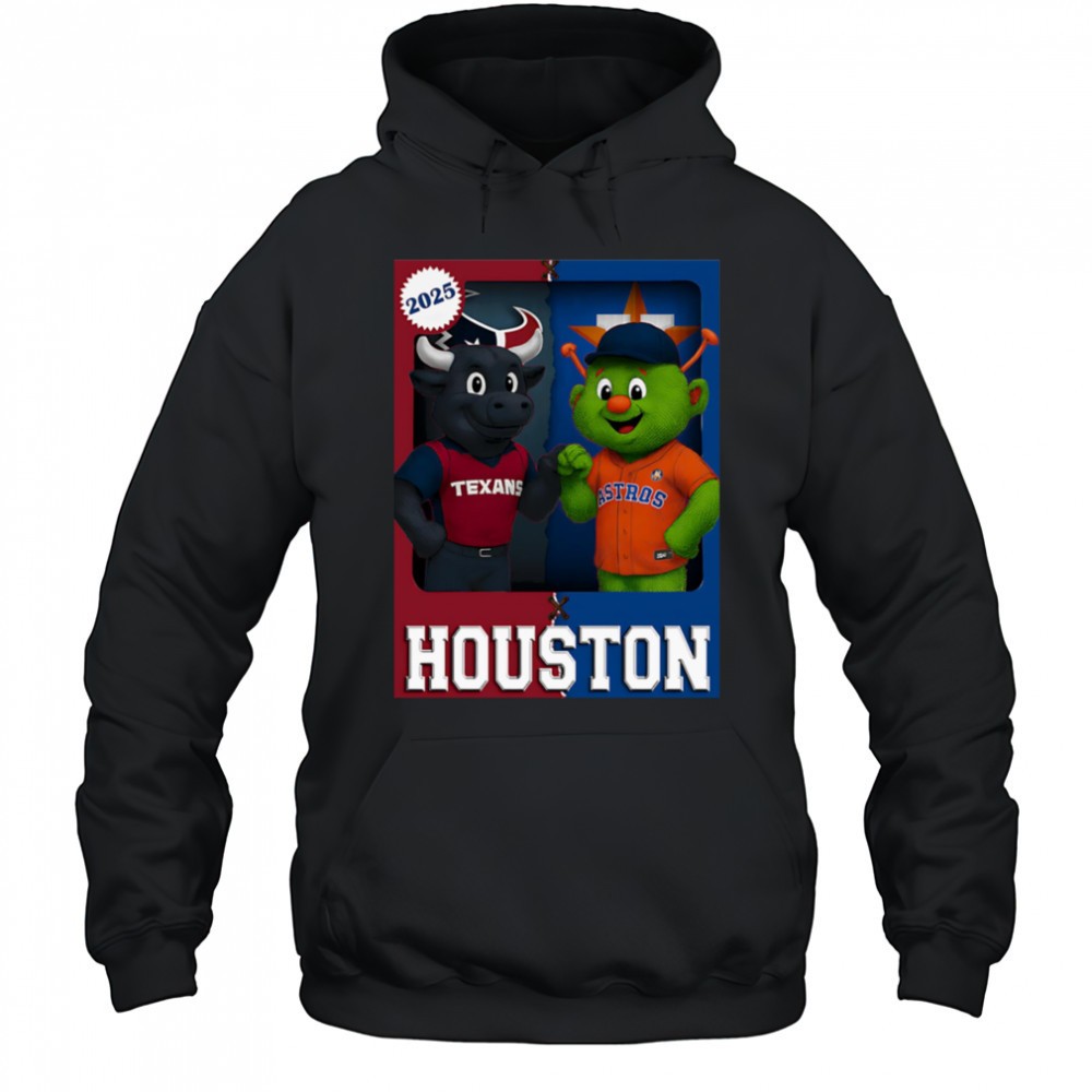 Houston Texans and Houston Astros mascot play card shirt