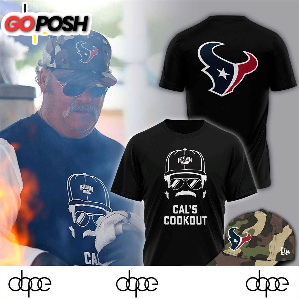 Houston Texans H-Town Made Cal’s Cookout Softstyle 2024 Black Shirt