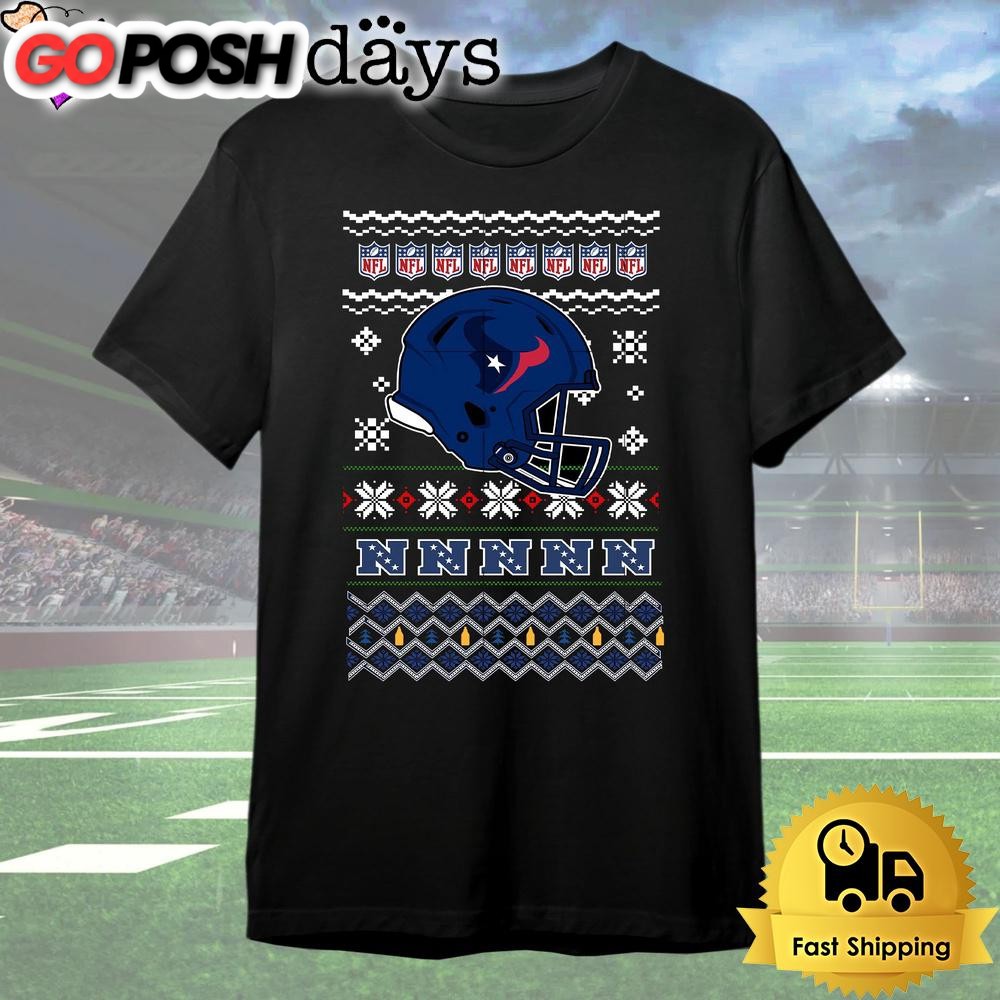 Houston Texans Helmet Team Christmas T Shirt