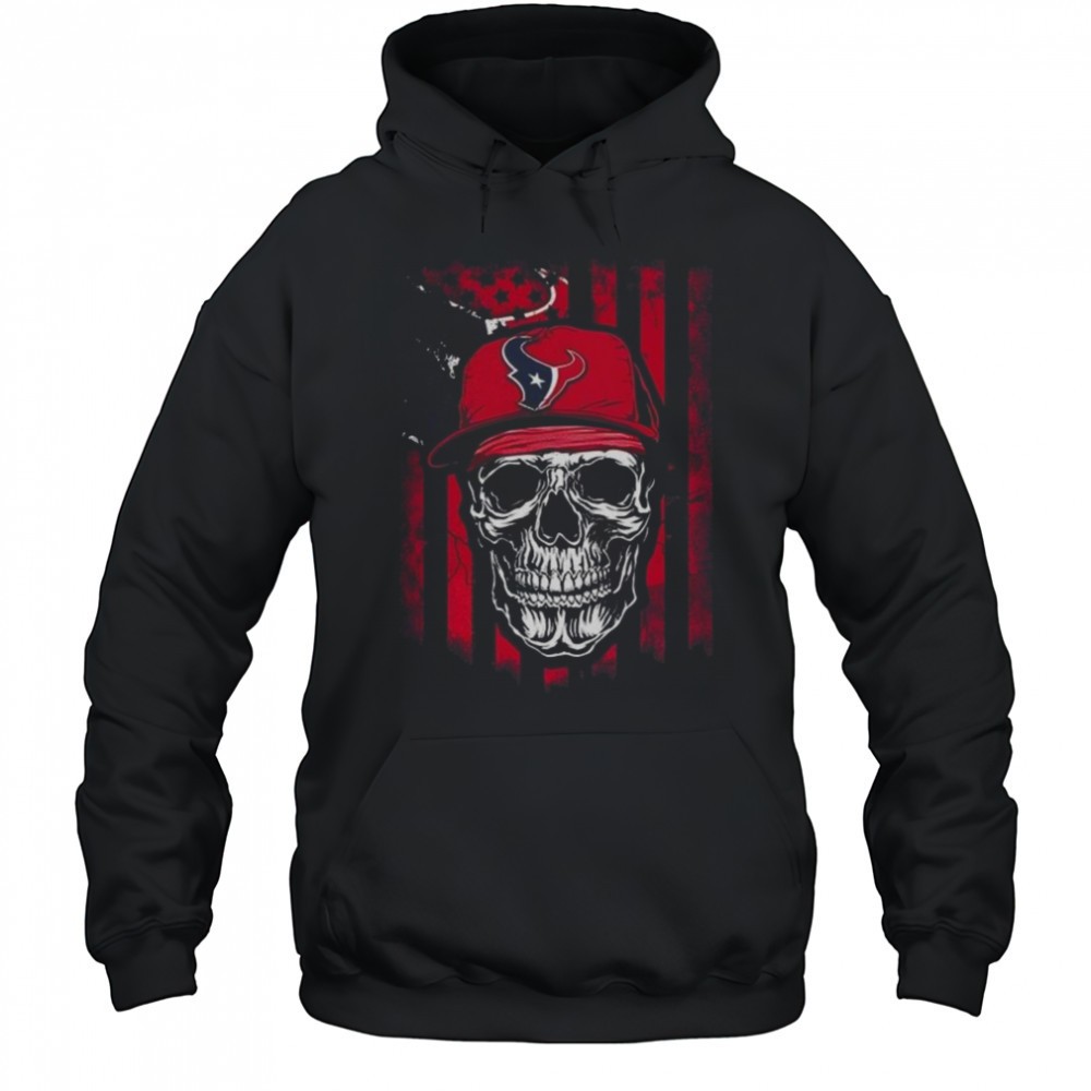 Houston Texans NFL Skull American Flag Football Lover T-Shirt