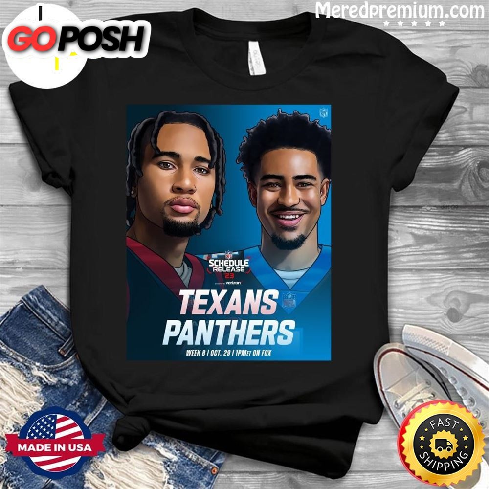 Houston Texas Vs Carolina Panthers 2025 Nfl Schedule Release Shirt