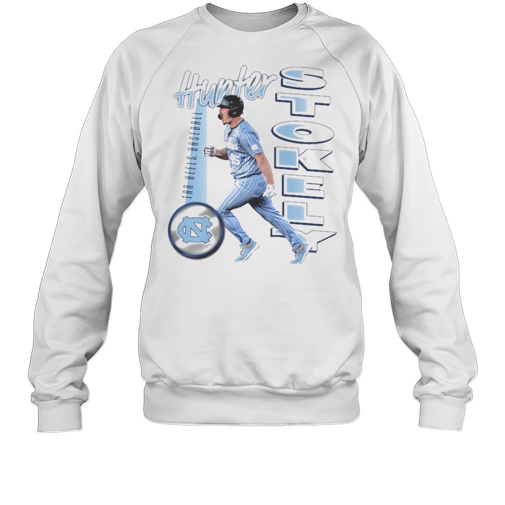 Hunter Stokely Illustrated North Carolina Tar Heels Baseball Portrait NCAA Division I T-shirt