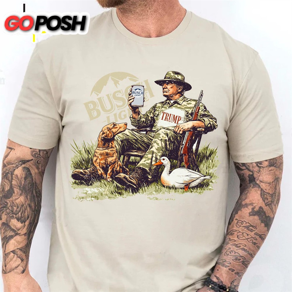 Hunting Trump, Gun Trump, MAGA Camo Trump Shirt Bright