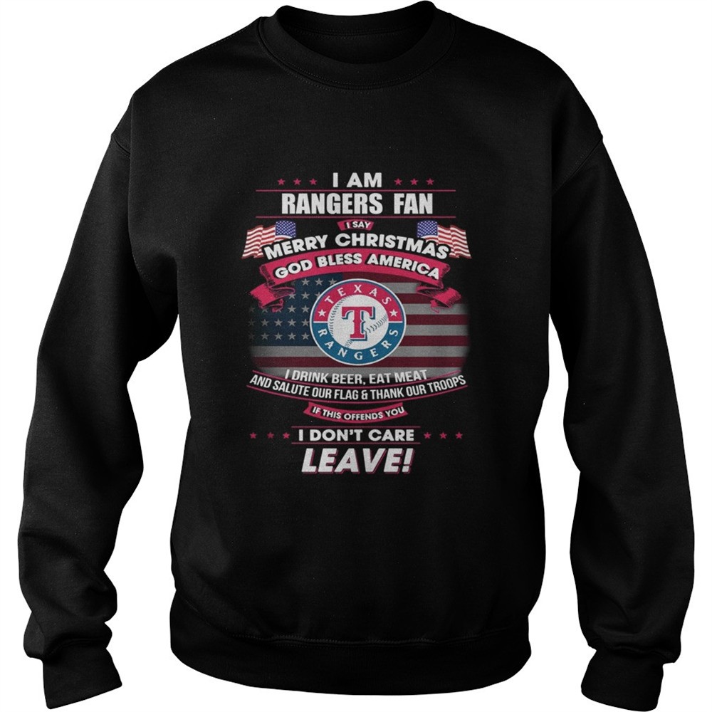 I am Rangers fan I say Merry Christmas god bless America shirt