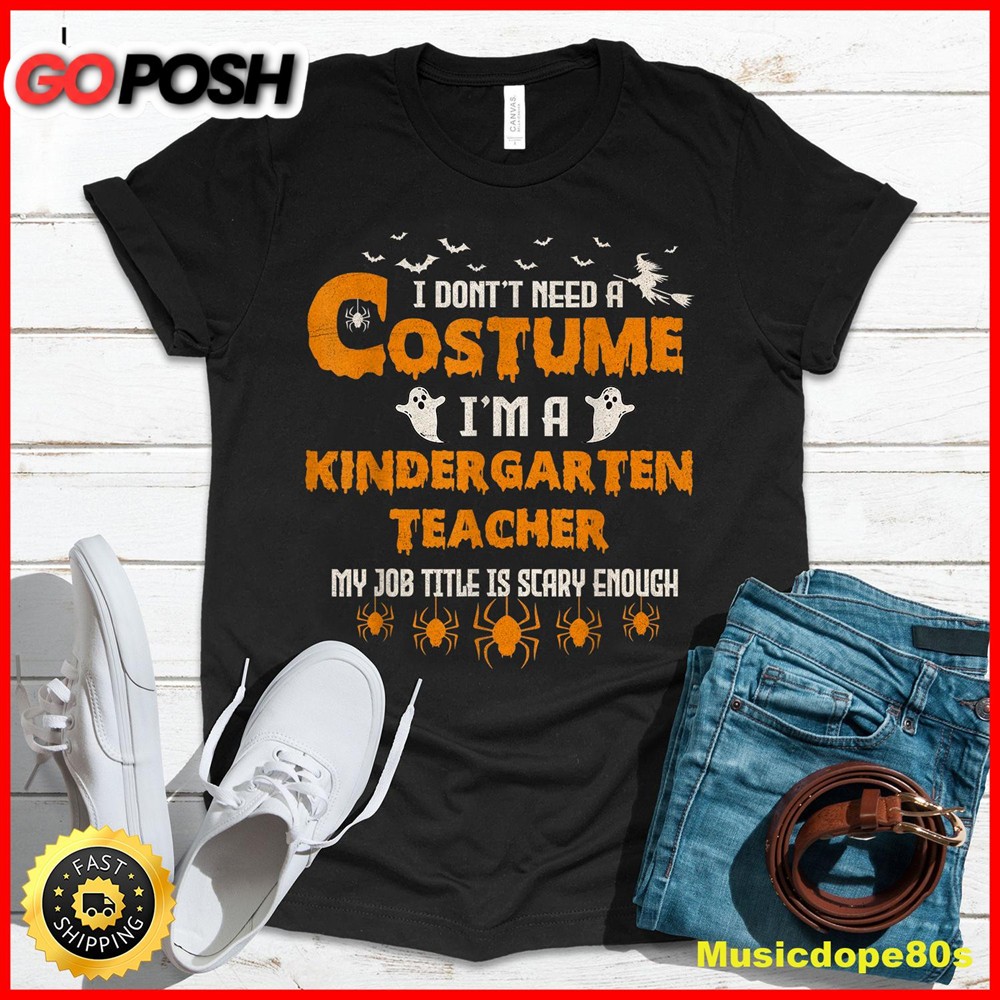 I Dont Need A Costume Im A Kindergarten Teacher Halloween T-Shirt