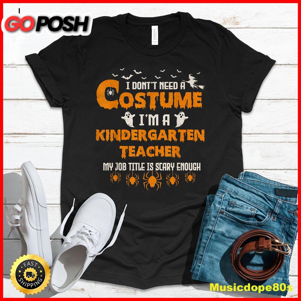 I Dont Need A Costume Im A Kindergarten Teacher Halloween T-Shirt