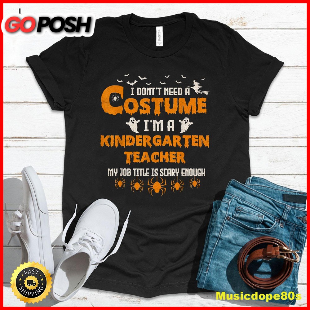 I Dont Need A Costume Im A Kindergarten Teacher Halloween T-Shirt