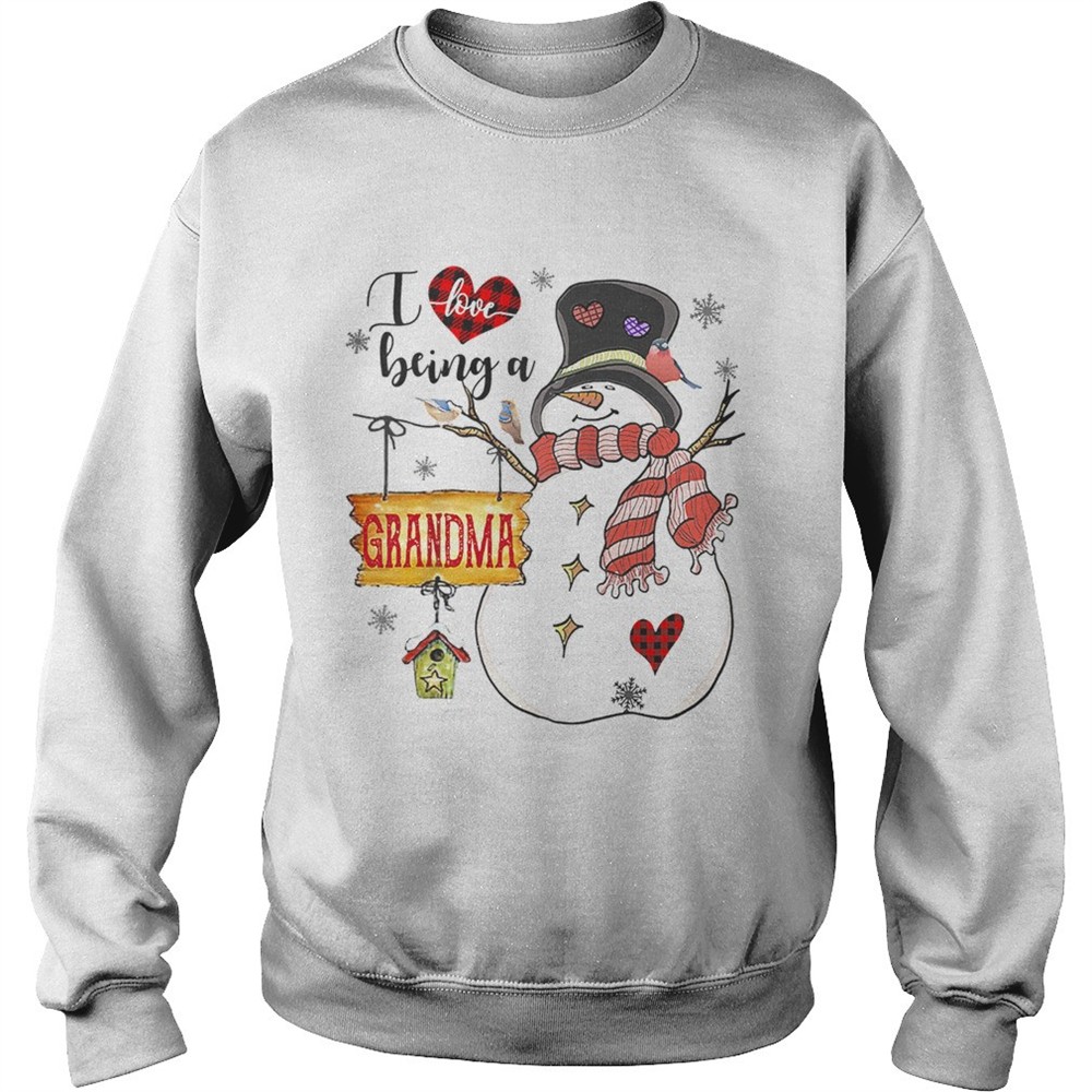 I Love Being A Grandma Snowman Family Christmas Gifts Raglan Baseball shirt