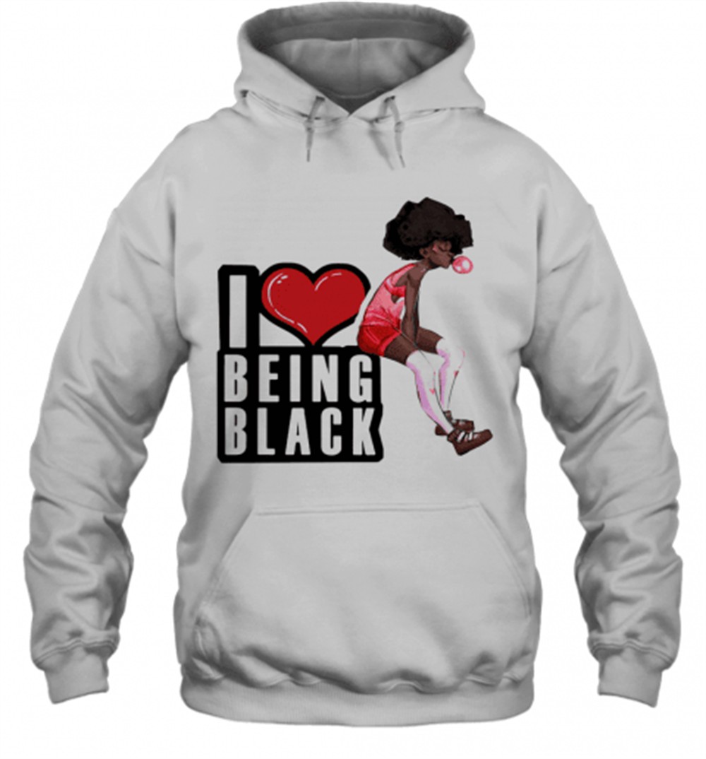 I Love Being Black Girl Heart T-Shirt