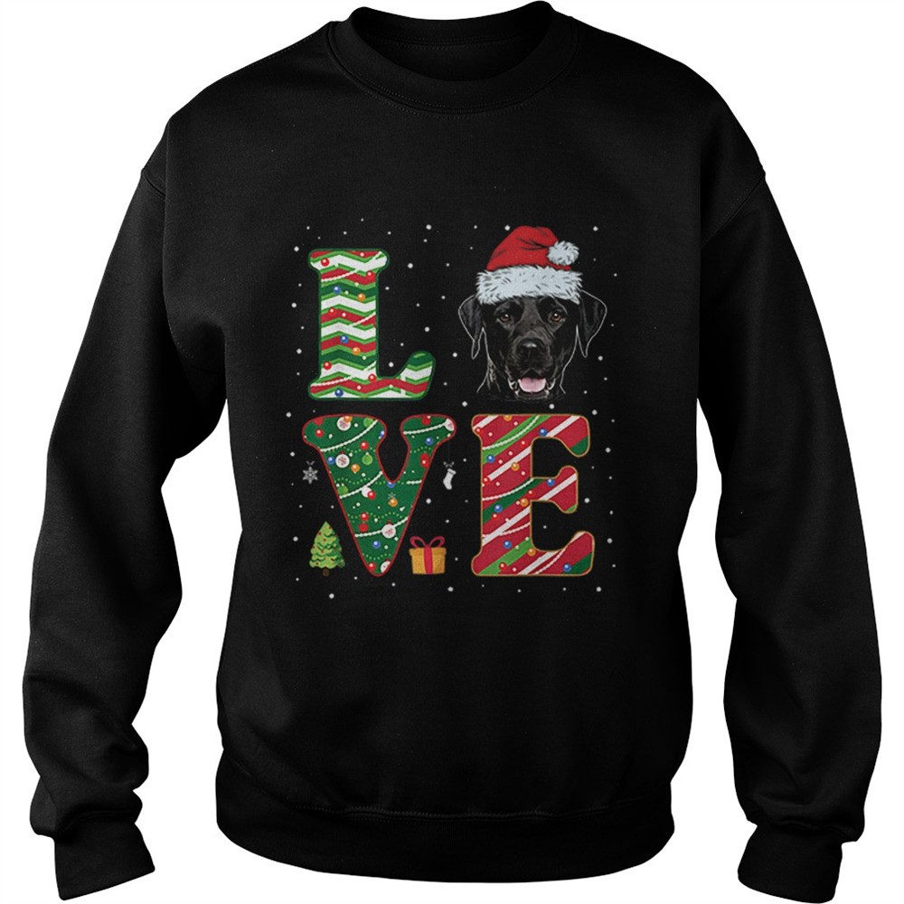 I Love Black Labrador Christmas Santa Hat Gift shirt