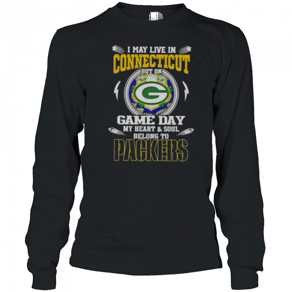 i-may-live-in-connecticut-but-on-game-day-my-heart-and-soul-belongs-to-green-bay-pvngcfpp I May Live In Connecticut But On Game Day My Heart And Soul Belongs To Green Bay Packers T-Shirt