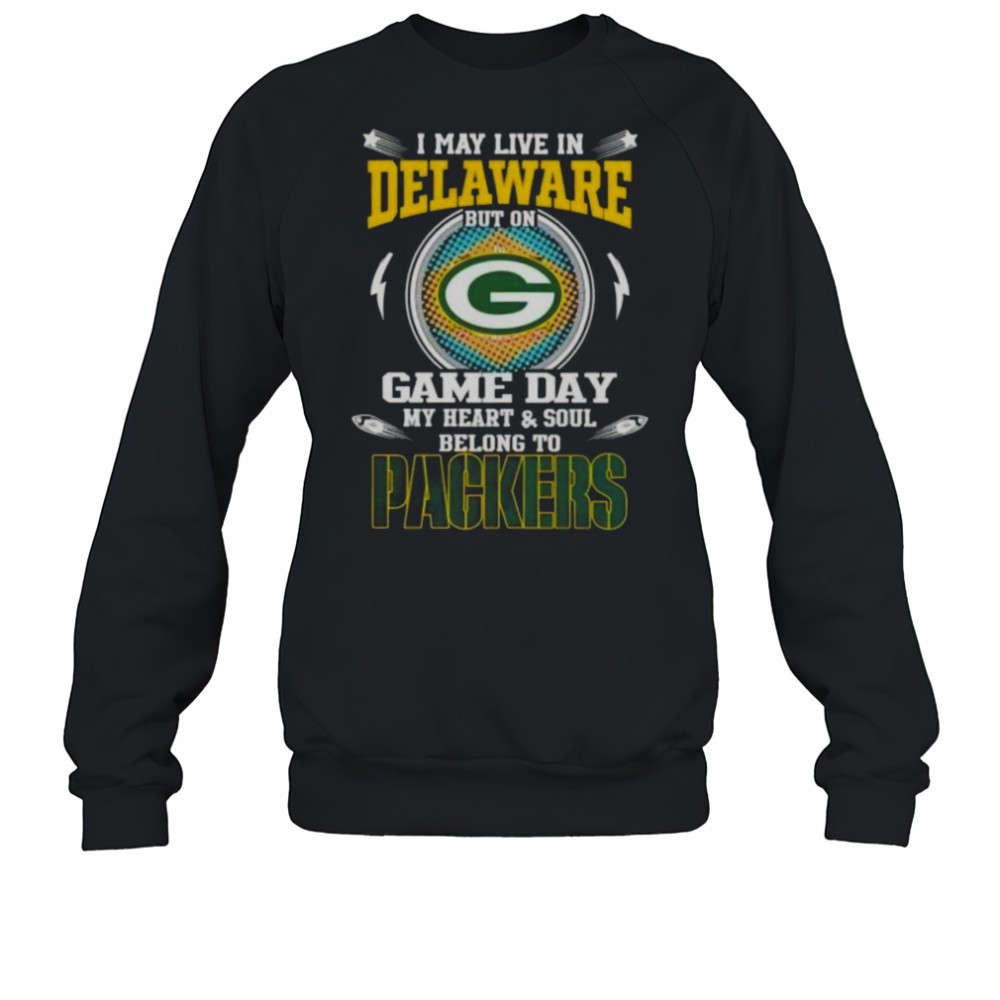 i-may-live-in-delaware-but-on-game-day-my-heart-and-soul-belongs-to-green-bay-pa-wygirdse I May Live In Delaware But On Game Day My Heart And Soul Belongs To Green Bay Packers T-Shirt