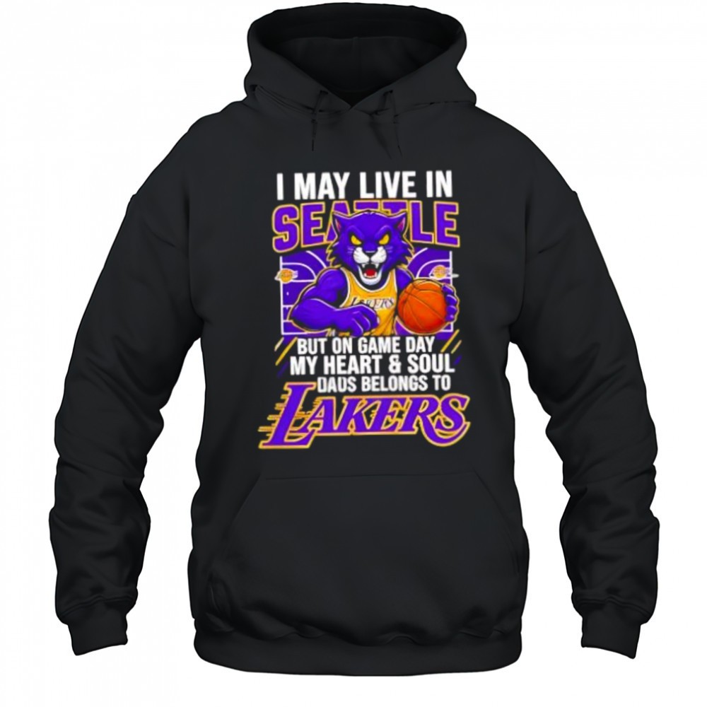 I may live in Seattle but on game day my heart and soul belongs to the Los Angeles Lakers shirt