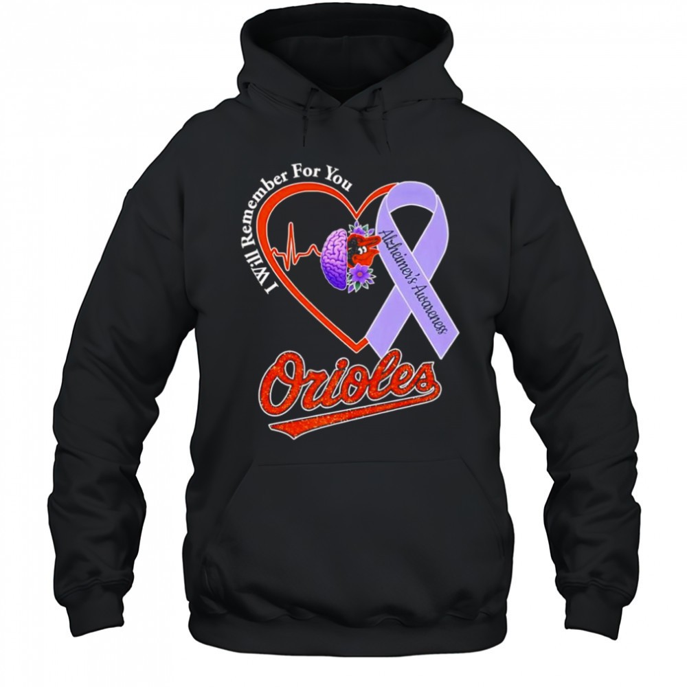 I will remember for you Alzheimers Awareness Baltimore Orioles shirt