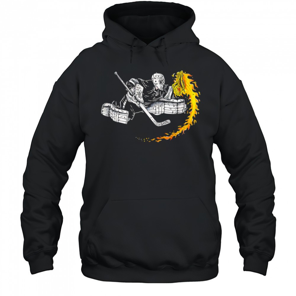 Ice Hockey Goalie Hot Glove on Fire shirt