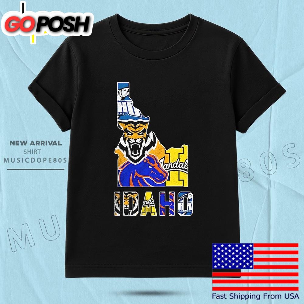 Idaho Sports Team Map Logo T Shirt