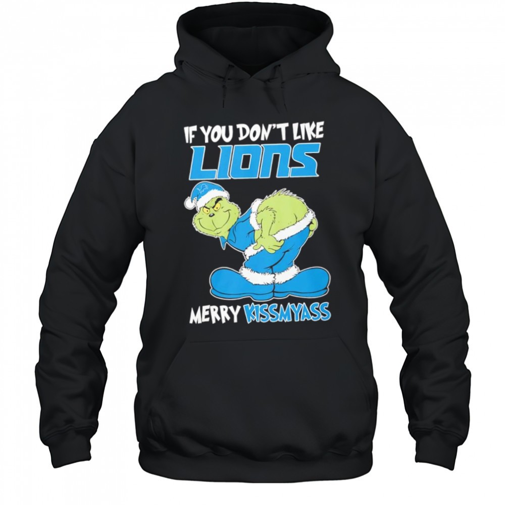If You Dont Like Detroit Lions Merry Kissmyass Grinch shirt