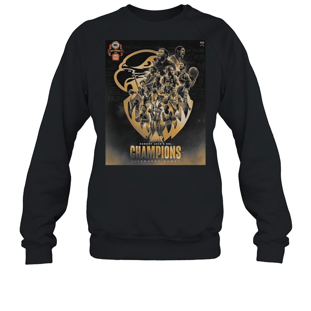 Illawarra Hawks Basketball Named To Hungry Jack NBL Champions 2025 Shirt