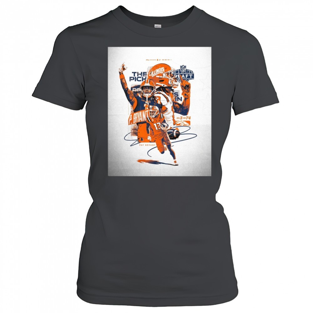 illinois-fighting-illini-football-the-pick-pat-bryant-nfl-draft-2025-signature-r-irdfypis Illinois Fighting Illini football The Pick Pat Bryant NFL Draft 2025 Signature Round 3 Pick 74 Poster t-shirt
