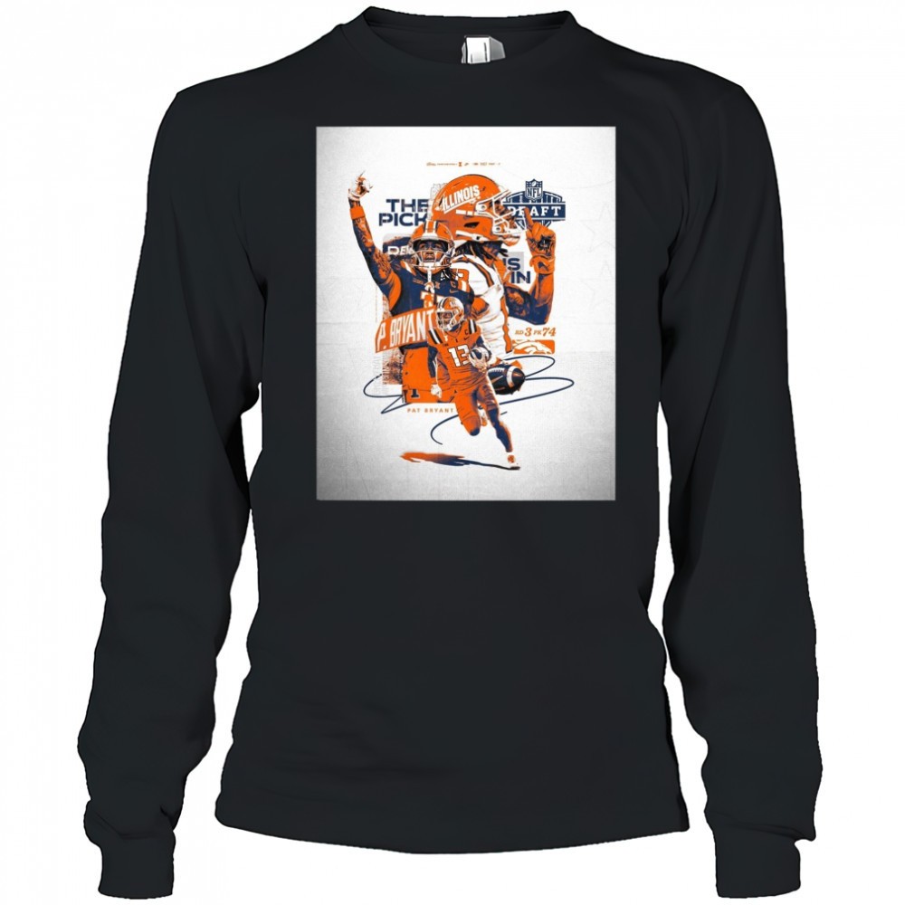 illinois-fighting-illini-football-the-pick-pat-bryant-nfl-draft-2025-signature-r-irdfypis Illinois Fighting Illini football The Pick Pat Bryant NFL Draft 2025 Signature Round 3 Pick 74 Poster t-shirt