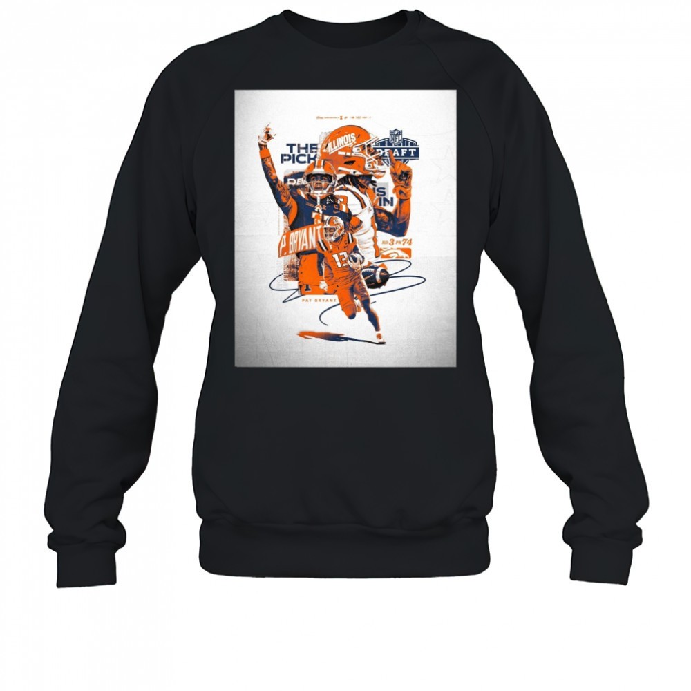 illinois-fighting-illini-football-the-pick-pat-bryant-nfl-draft-2025-signature-r-irdfypis Illinois Fighting Illini football The Pick Pat Bryant NFL Draft 2025 Signature Round 3 Pick 74 Poster t-shirt