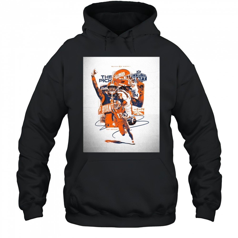 Illinois Fighting Illini football The Pick Pat Bryant NFL Draft 2025 Signature Round 3 Pick 74 Poster t-shirt