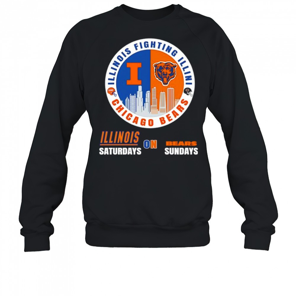illinois-fighting-illini-saturdays-on-chicago-bears-sundays-helmet-logo-shirt-rv92eyw5 Illinois Fighting Illini Saturdays on Chicago Bears Sundays helmet logo shirt