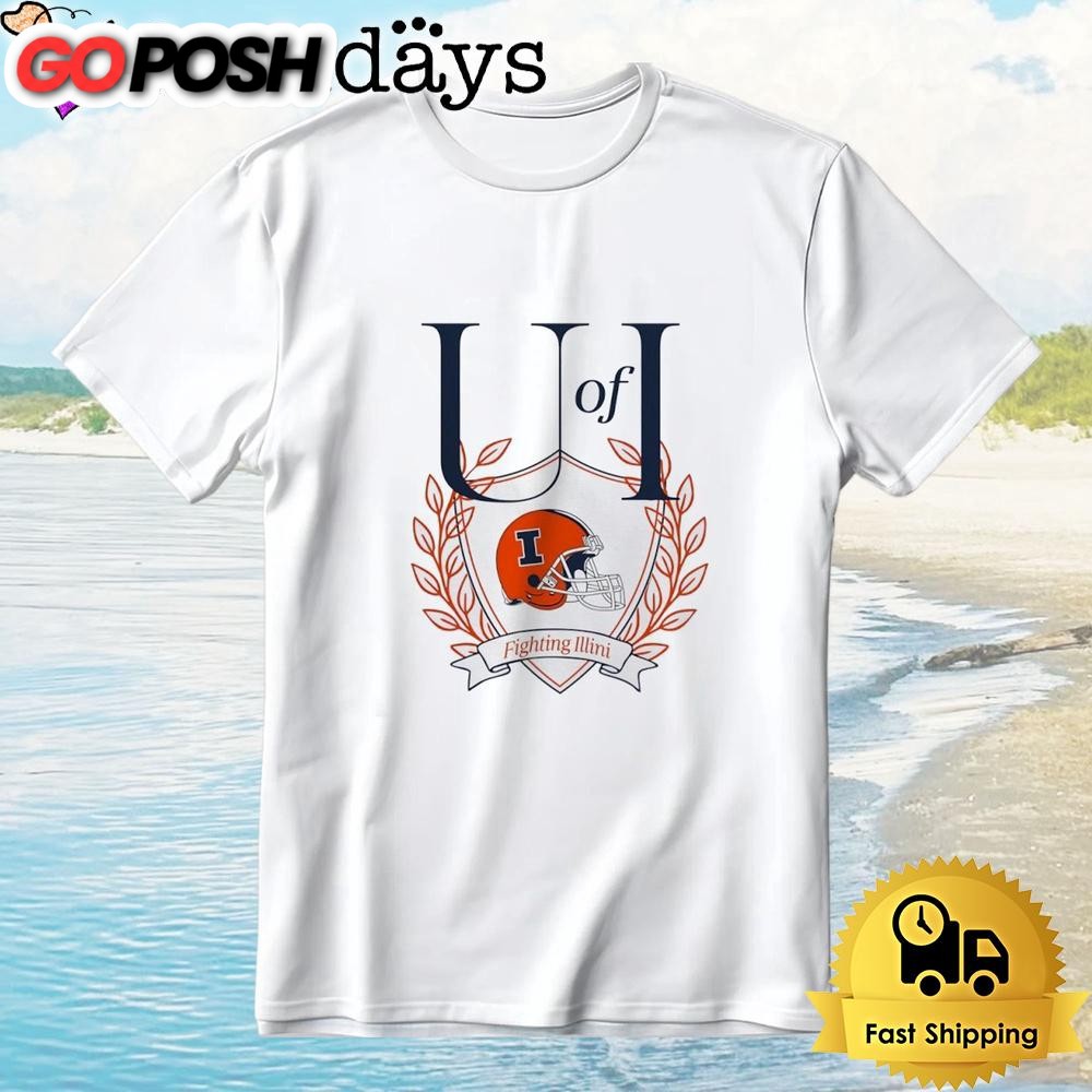 Illinois Fighting Irish Football Helmet Laurel U Of I T-Shirt