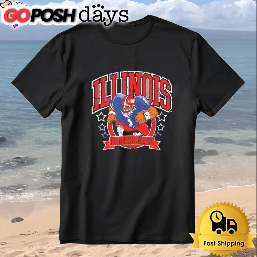 Illinois Fighting Irish Vintage Football Player T-Shirt