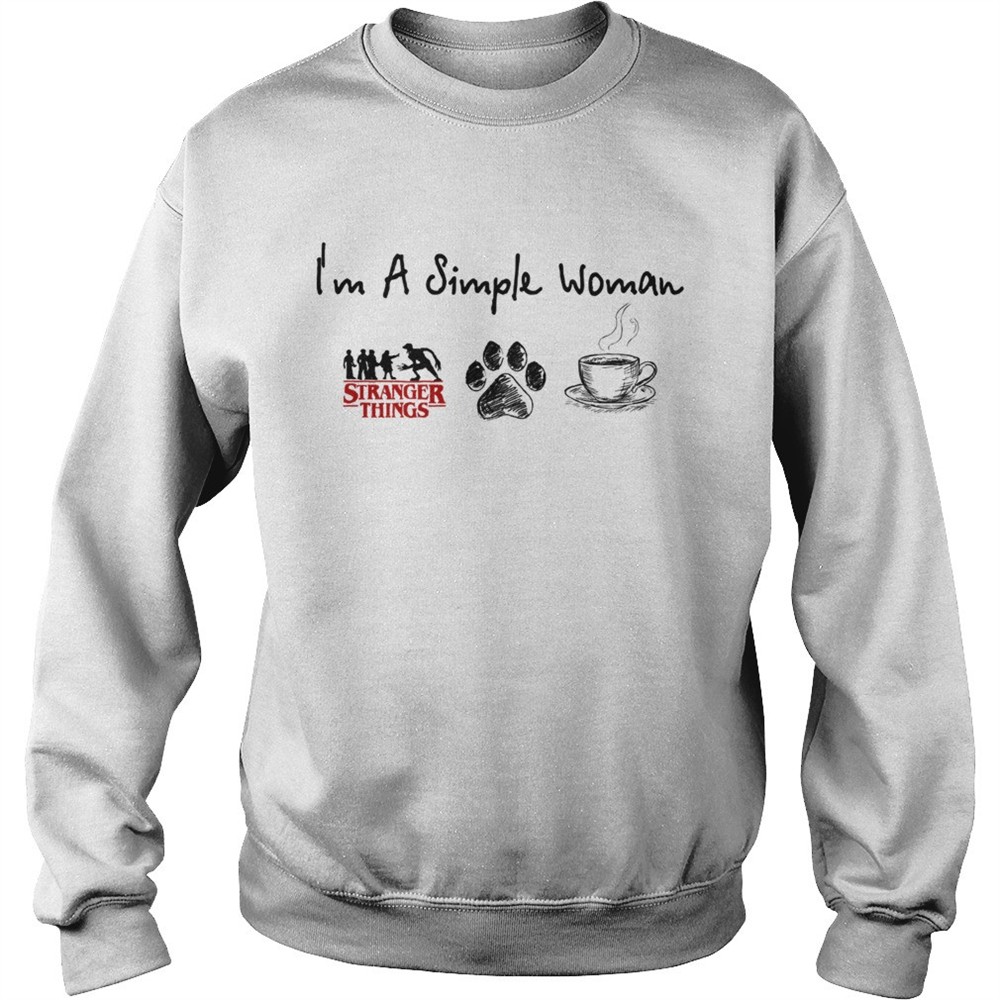 Im a simple woman I like Stranger Things Dog and Coffee shirt