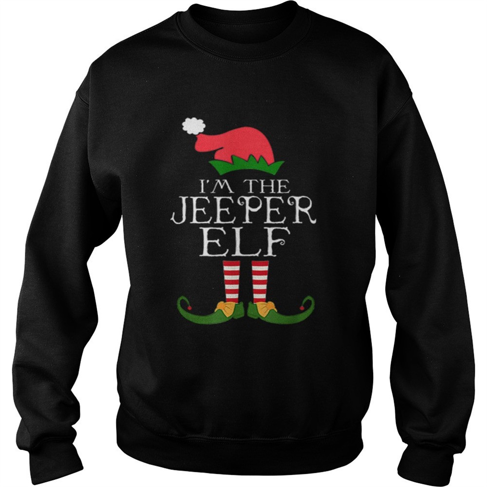 Im The Jeeper ELF Santa Hat Jeep Lovers Merry Christmas shirt
