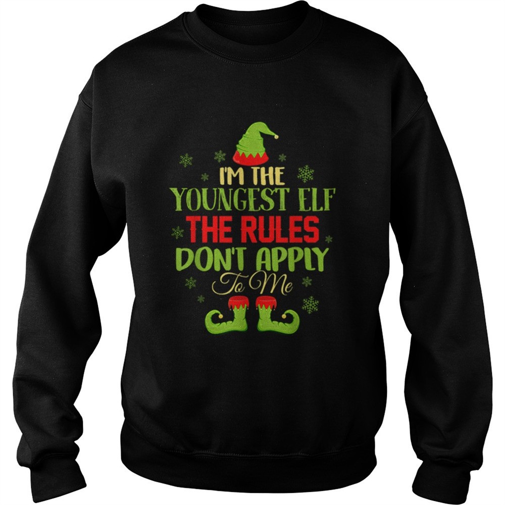 Im The Youngest The Rules Elf Christmas Pajama shirt
