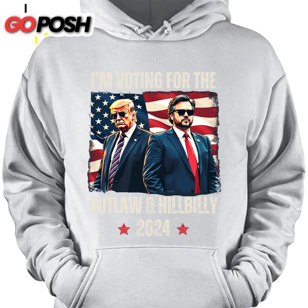 I’m Voting For The Outlaw And The Hillbilly 2024 Shirt Trump Vance Shirt Trump Supporters Shirt Dark