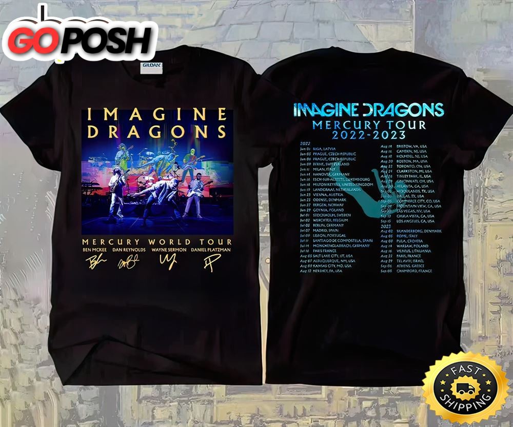Imagine Dragons Mercury Tour 2023 Dates T Shirt