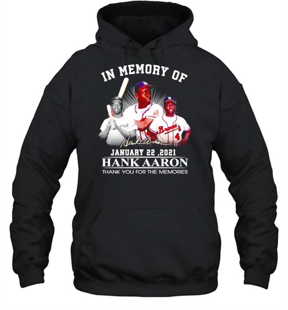 In memory of Hank Aaron signature t-shirt