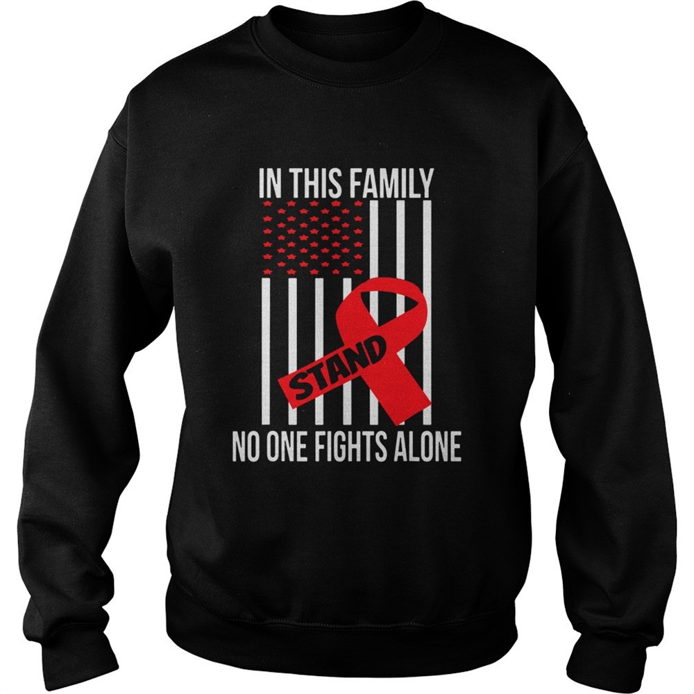 In This Family No One Fights Alone Stand Breast Cancer Awareness Tshirt