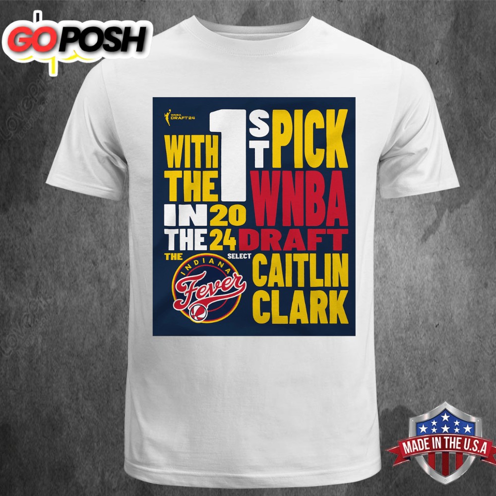 Indiana Fever Caitlin Clark Stadium Essentials Navy 2025 WNBA Draft First Pick Unisex T-shirt