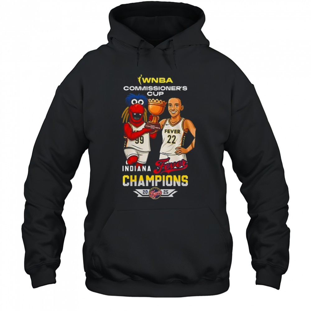 Indiana Fever Caitlyn Clark 2025 WNBA Commissioners Cup Champions mascot art Double-Sided T-shirt