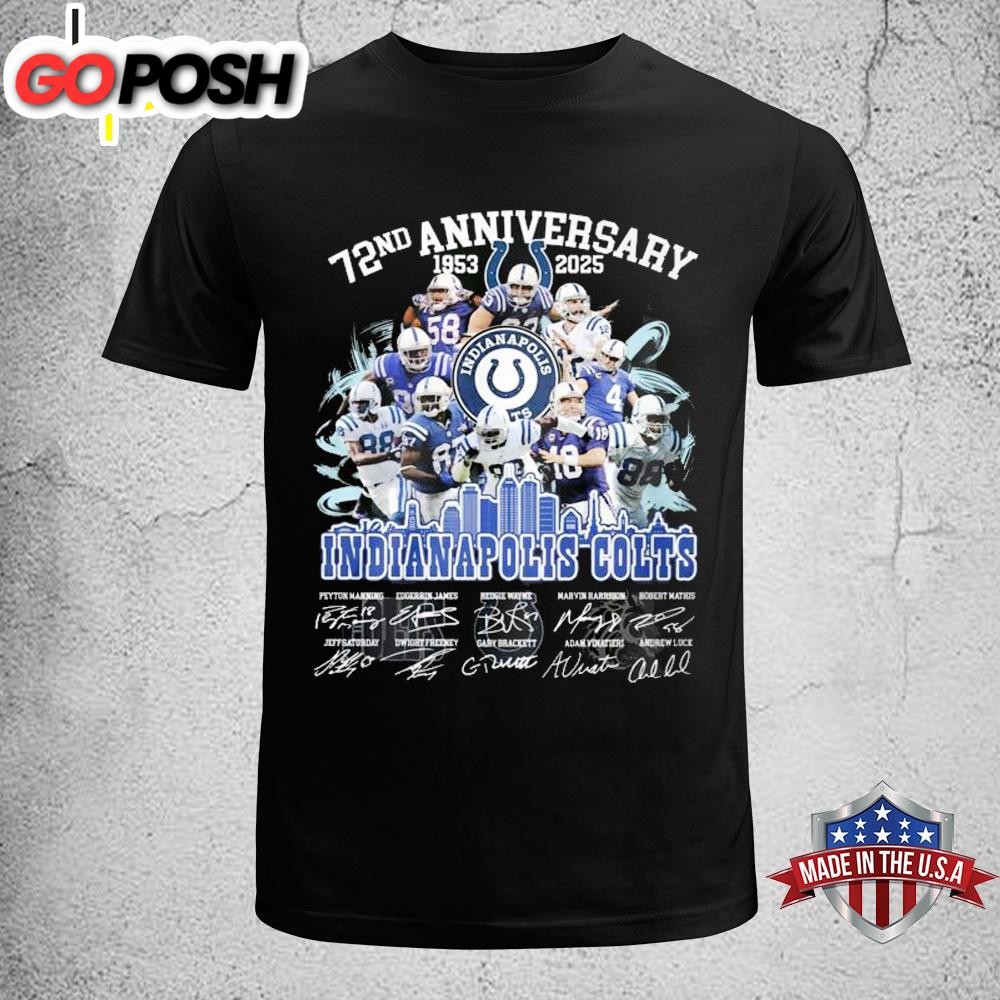 Indianapolis Colts 72nd Anniversary 1953-2025 Unisex T-Shirt