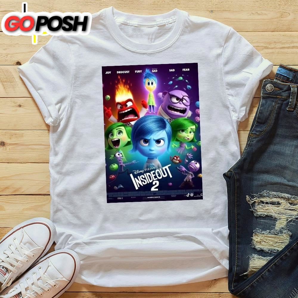Inside Out 2 Disney Reveals New Poster 2025 White T-shirt