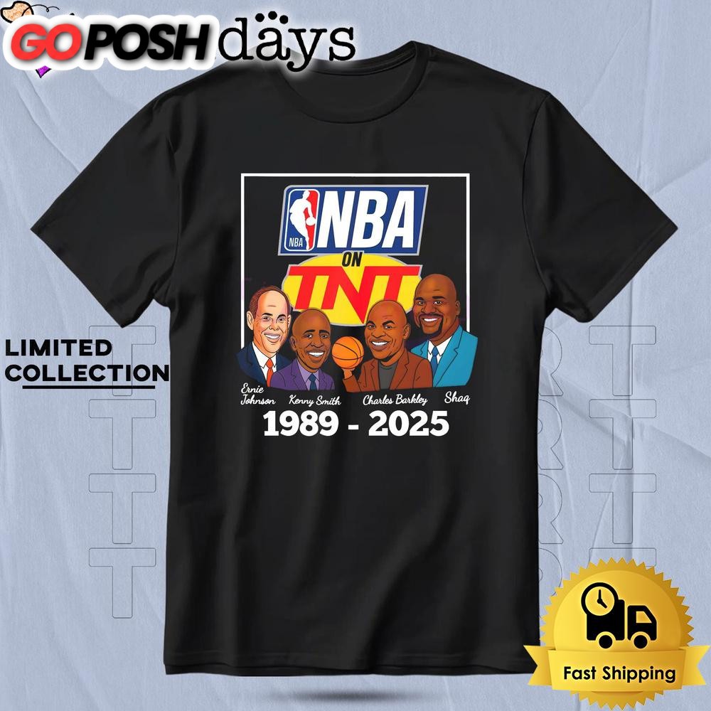 Inside The Nba Tnt Farewell 1989 2025 Ernie Kenny Charles Shaq Cartoon T Shirt