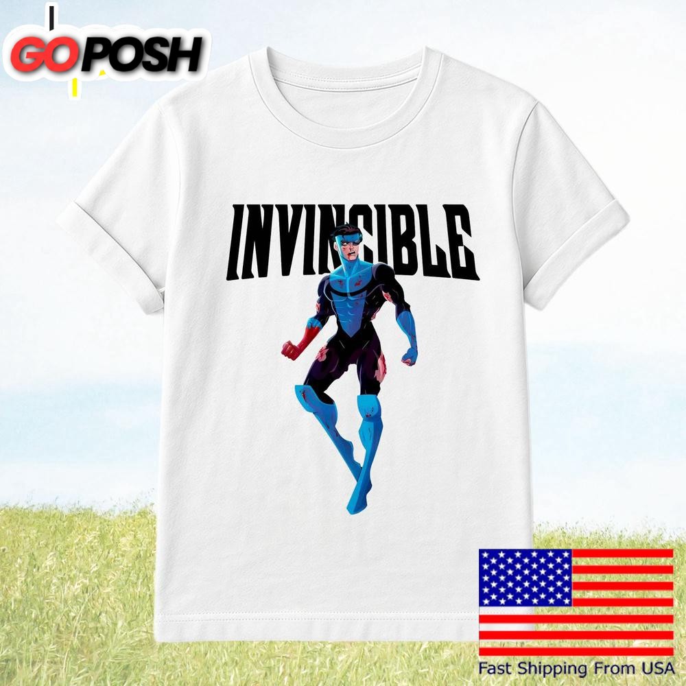 Invincible Superhero Battle Damaged Comic T-Shirt