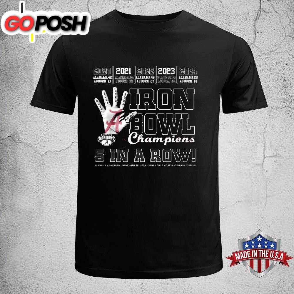 Iron Bowl Champions 5 In A Row Unisex T-Shirt