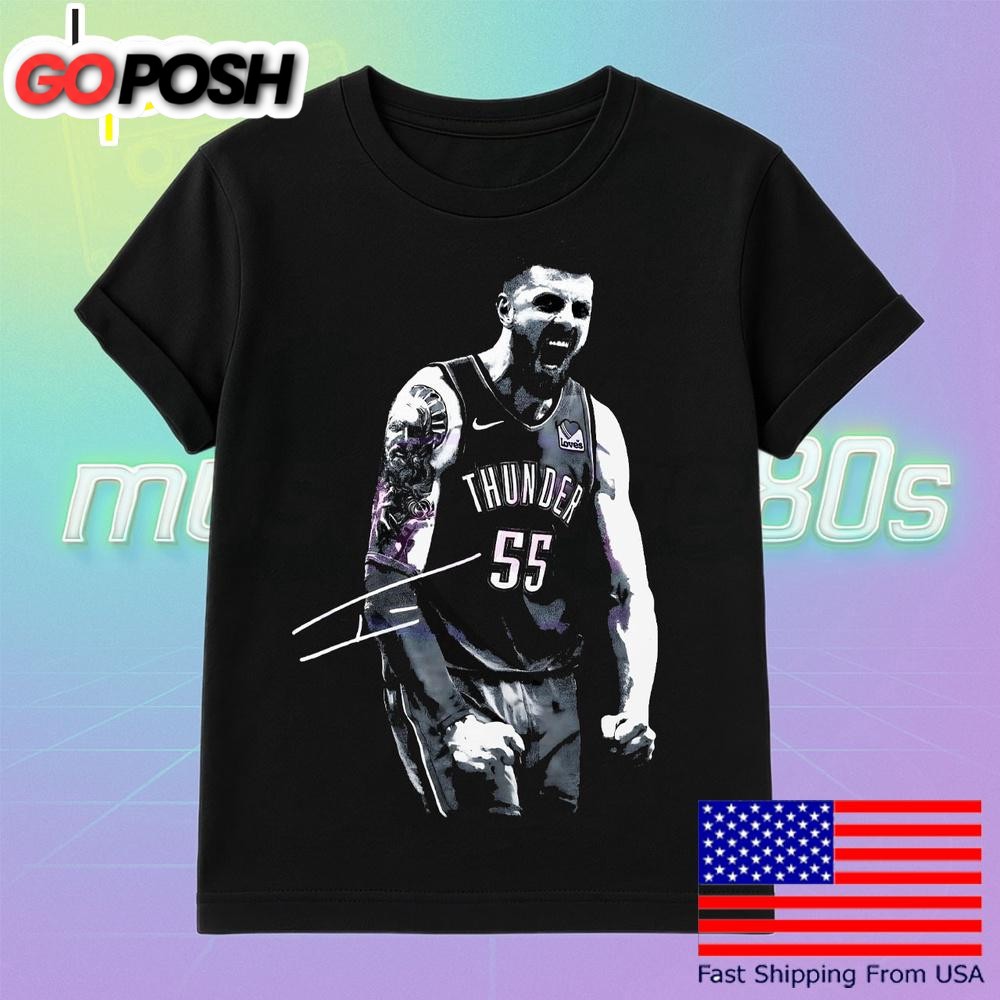 Isaiah Hartenstein Thunder Jersey Pose Oklahoma City Basketball T Shirt