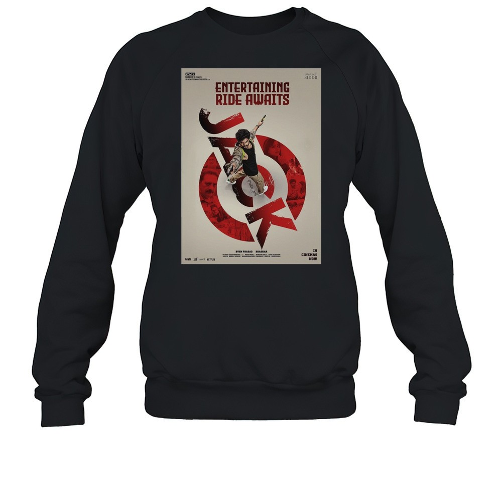 Jack Entertaining Ride Awaits Star Boy Siddu In Cinemas Now Bvsn Prasad Bhaskar 2025 Poster T-shirt
