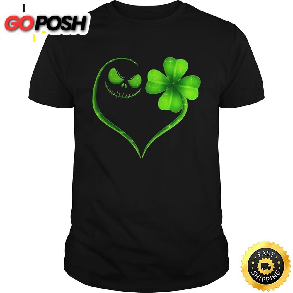 Jack Skellington And Irish Four Leaf Clover T-shirt