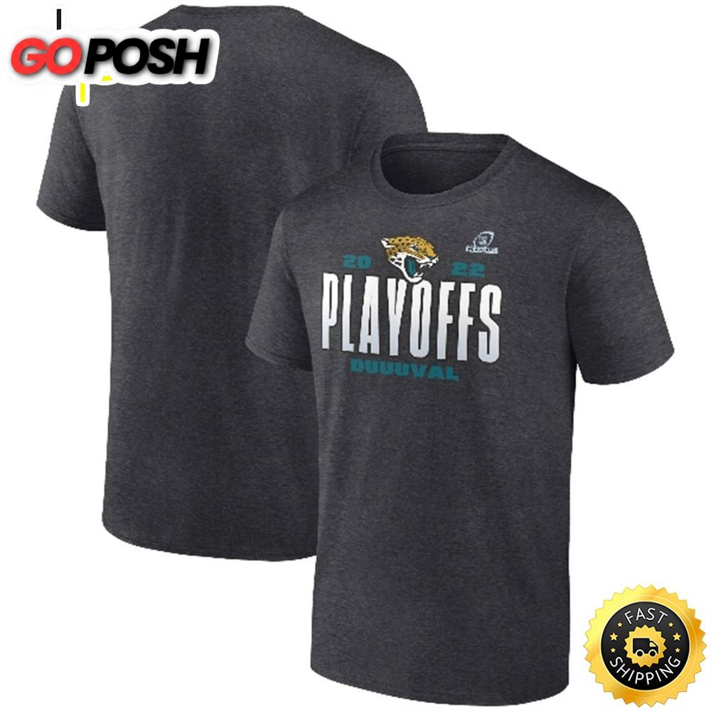 Jacksonville Jaguars Branded 2025 NFL Playoffs Our Time Charcoal T-shirt